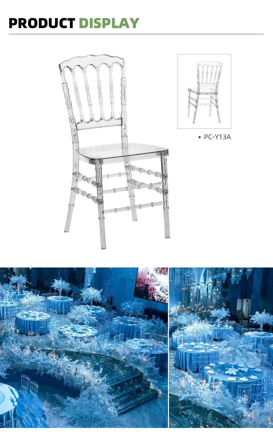 Stacking Clear Plastic Party Event Banquet Acrylic Chiavari Wedding Chairs Events