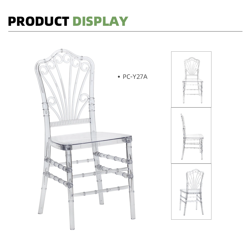 Wholesale Stackable Clear Resin Acrylic Chavari Hotel Chivari Chairs Plastic Events Wedding Transparent Chiavari Chair
