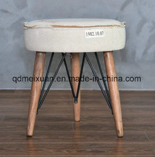 Retro Nostalgia Cotton and Linen Cloth Art Wooden Foot Stool Stool in Shoes Stool (M-X3185)