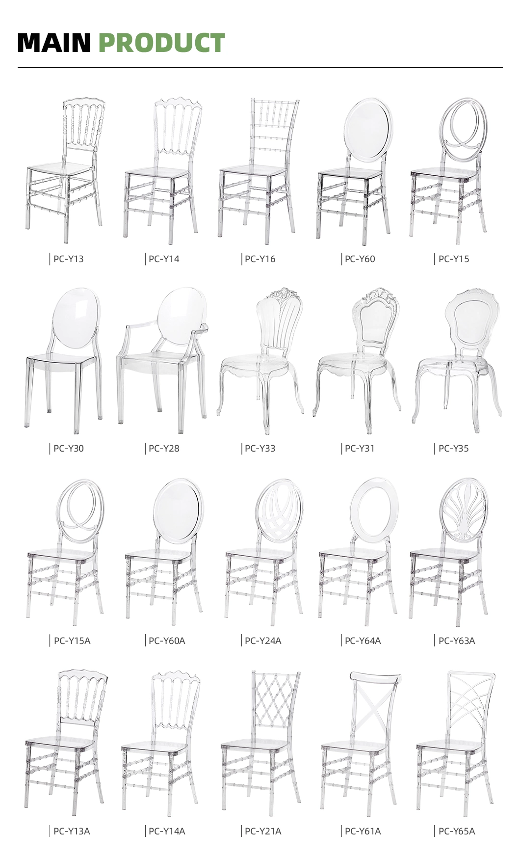 Stacking Clear Plastic Party Event Banquet Acrylic Chiavari Wedding Chairs Events