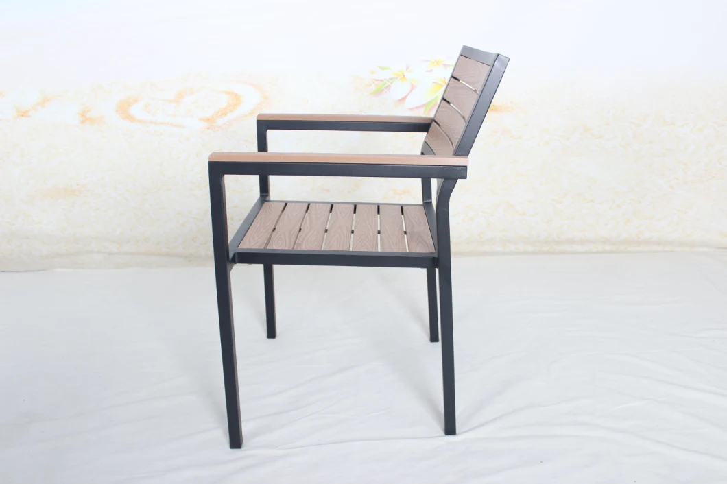 Modern Outdoor Garden Furniture Hotel Restaurant Plastic Wood Dining Table Chairs