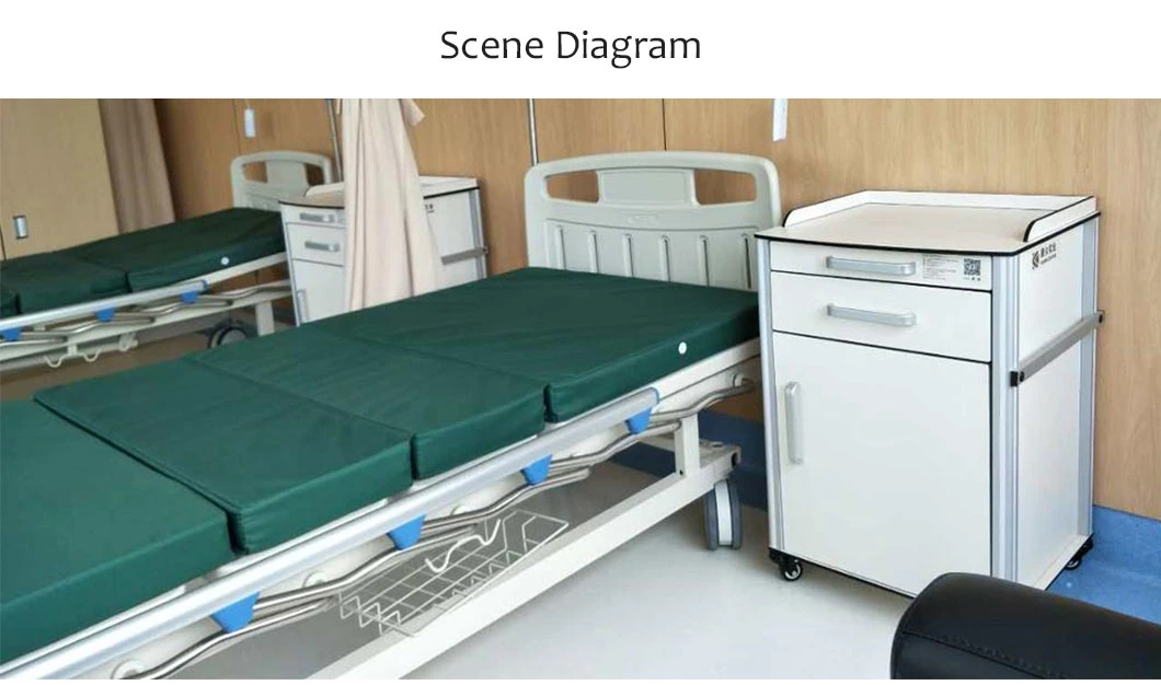 Factory Price Custom High Quality Medical Furniture Cabinet Plastic Hospital Bedside Table Size for ICU