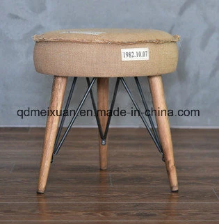 Retro Nostalgia Cotton and Linen Cloth Art Wooden Foot Stool Stool in Shoes Stool (M-X3185)