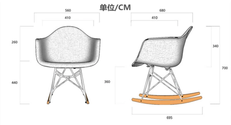 The Factory Produces Cheap Molded Plastic Rocking Chairs in White and Colored Medieval Minimalist Wooden Chairs