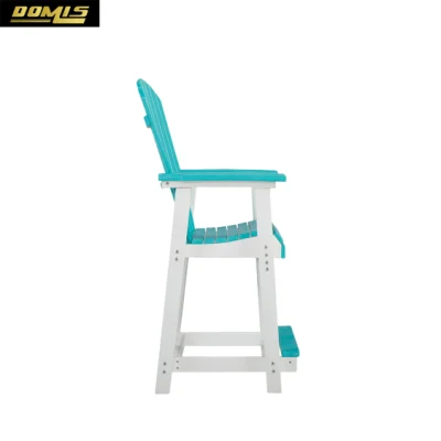 Turquoise and White Colors Outdoor Plastic Wood Adirondack Barstools