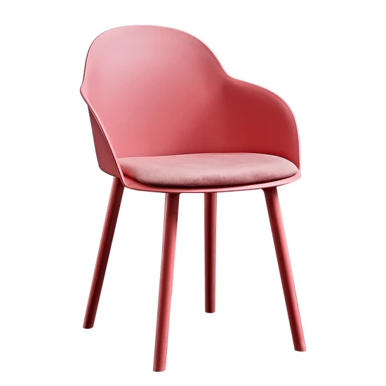 Plastic Chair with Velvet Cushion for Coffee Restaurant and Hotel