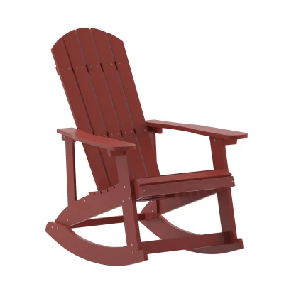 Outdoor Weather Resistant Plastic Polypropylene Wood Patio Adirondack Rocking Chairs