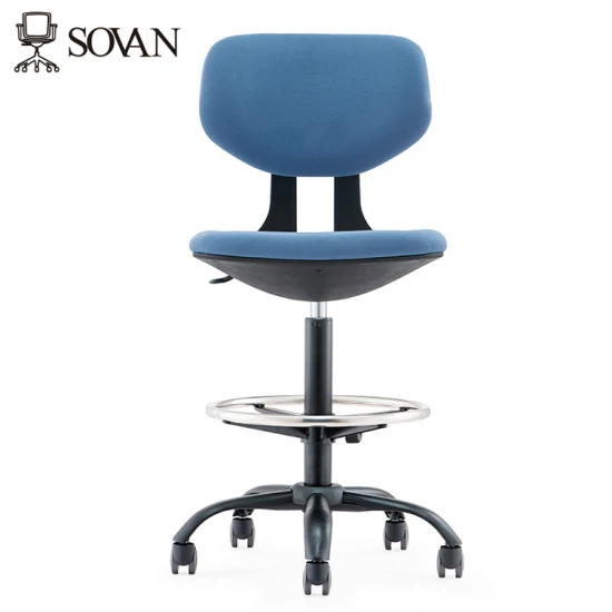 High Quality Simple But Elegant Shape Home Office Chair Seat Furniture Set Bar Chairs Stools in Black Plastic Frame
