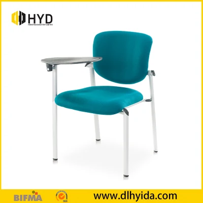 High Quality Clear Design Office Lecture Training Plastic Chair with Laptop Writing Table Attached in Office Chair
