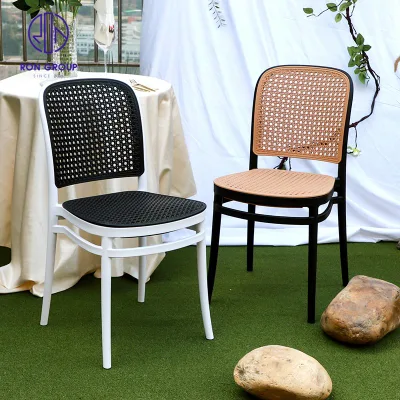 Wholesale Dining Backrest Plastic PP Chair Restaurant Hotel Furniture High Quality Leisure Wedding Event