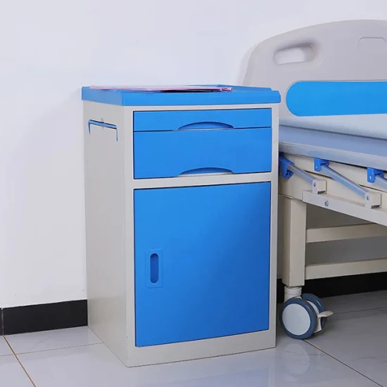 Factory Price Custom High Quality Medical Furniture Cabinet Plastic Hospital Bedside Table Size for ICU