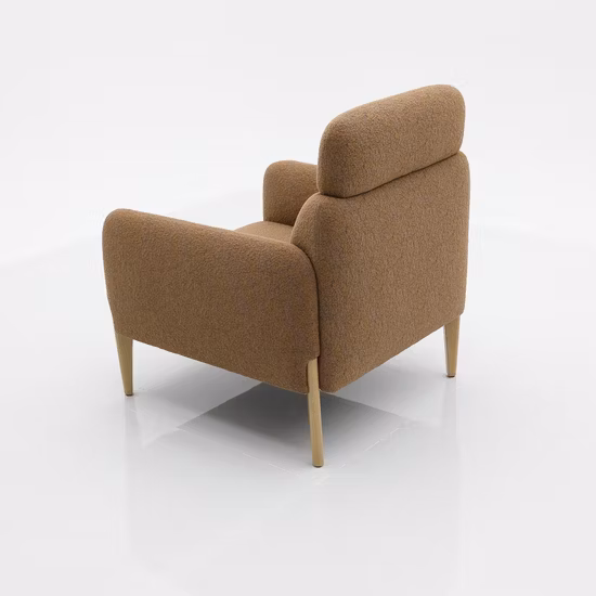 Wholesale Discount Home Furniture Modern Imola Metal Leg High Back Leather Leisure Single Sofa Lounge Chair