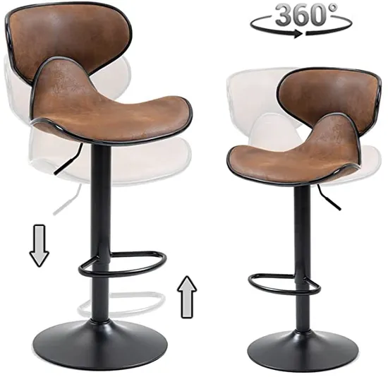 Plastic PE LED Lighting Commercial Furniture 5 Star Bar Stools for Sale