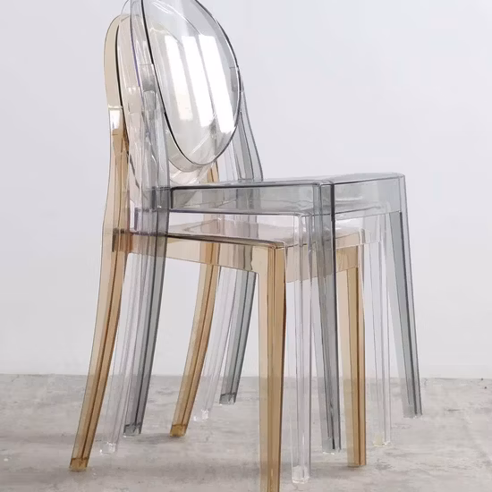Wholesale Victoria Modern Armless Wedding Party Plastic Crystal Acrylic Transparent Clear Ghost Chair for Event