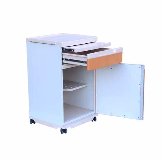 Factory Price Custom High Quality Medical Furniture Cabinet Plastic Hospital Bedside Table Size for ICU